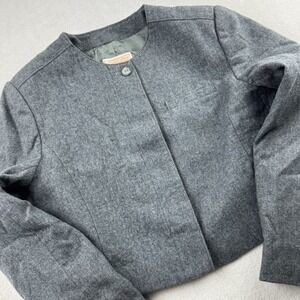 Vintage Pendleton 10 100% Virgin Wool Dark Gray Cropped Jacket Coat Blazer USA